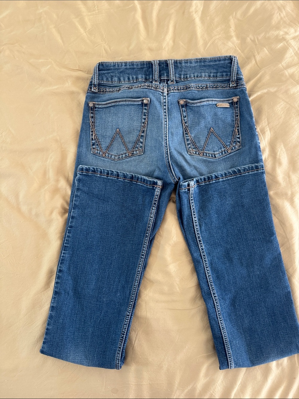 Wrangler Blue Patchwork Flare Jeans